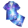 thumbnail image 3 of Luvoko Haut à Manches Courtes à Boutons Imprimé Galaxie pour Filles, Short de Pyjama, 3 of 3