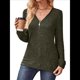 thumbnail image 3 of Suéter Holgado de Punto Acanalado con Cuello de Media Cremallera para Mujer, Blusas Casuales de Larga de Color Liso, Blusas Cómodas y Cálidas Verde XL, 3 of 9