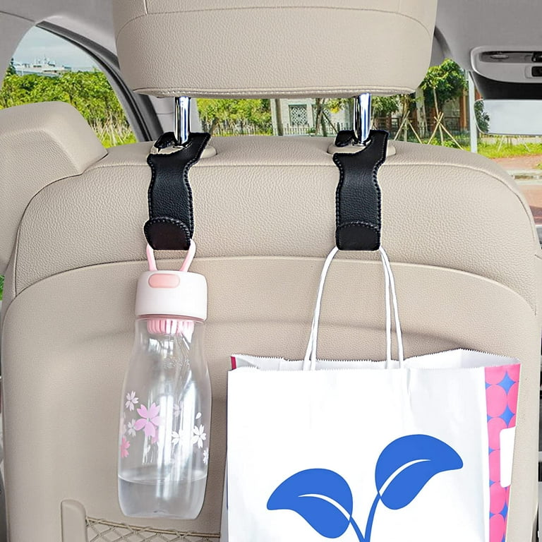 Car Bag Holder, 4 Pack Leather Car Purse Hooks, Car Back Seat Headrest  Hooks Holder for Purse Coats Umbrellas Grocery Bags Handbag 