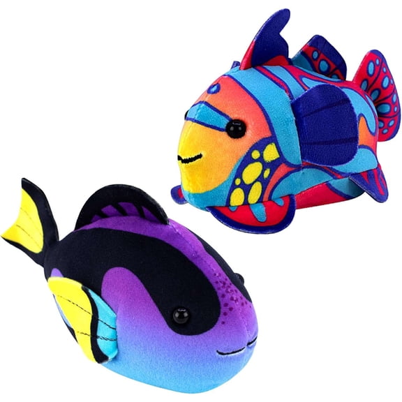 Zhu Zhu Aquarium Mandarin & Blue Tang Interactive Plush Fish 2-Pack
