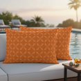 thumbnail image 5 of Pack of 2 Outdoor Pillow Covers 20x12 Inch Waterproof Orange Morocco Throw Pillow Covers,Decorative Couch Pillow Case Sham Geometric Leaf Diamond Lattice Abstract Patio Pillowcases Cushion Cover, 5 of 8