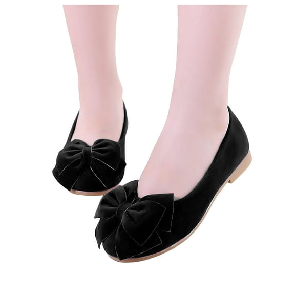 Toddler Girls Slip On Suede Ballet Flat Shoes Kids Comfortable Non Slip Walking Cute Bowknot Princess Shoes