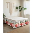 thumbnail image 2 of Strawberry Wrap Around Bed Skirts for King Bed 16" Drop, Bed Skirt with Adjustable Elastic Belt Dust Ruffle Bed Valance for Bedroom Hotel Luxury Red Summer Fruits Green Botanical Bed Frame Cover, 2 of 7