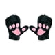 thumbnail image 4 of Guantes de invierno cálidos, guantes de felpa suaves, mitones, guantes de moda para mujer, guantes con diseño de pata de dibujos animados. Negro, 4 of 9