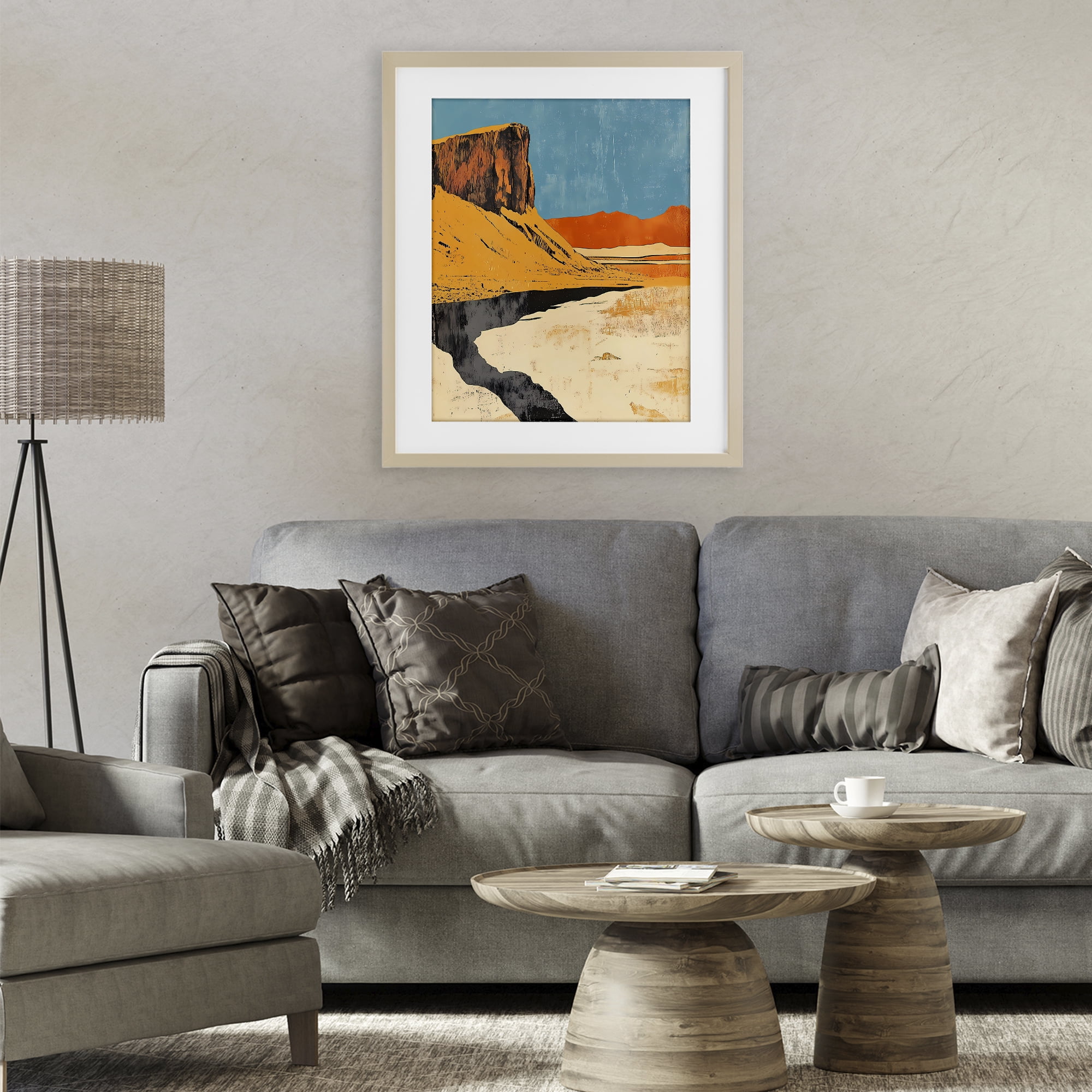 Stupell Industries Canyon Pass Pathway Birch Framed Print Under Glass, design by Walker Noble