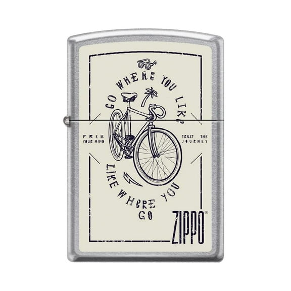 Zippo Lighter-Personalized Custom Message Engraved on Backside Gear Bike Print Street Chrome Windproof Lighter #Z5367