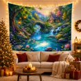 thumbnail image 3 of Mountain Lake Idyllic with Woodland River Sunset Dominating, Mystical Fantasy for Space Lovers, Galaxy Room Decor, Mother'S Day Gift, Tapestry Wall Hanging for Bedroom and Dorm, 3 of 7