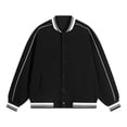 thumbnail image 2 of Lutiedan Plus Size Baseball Varsity Jacket for Women Button Down Fall Bomber Jacket Causal Long Sleeve Jacket with Pockets S-5XL, 2 of 5