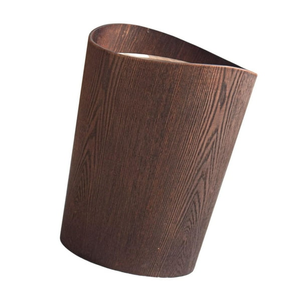 Cubo de basura rústico para el hogar, cocina, oficina, hogar y baño. Nogal oscuro