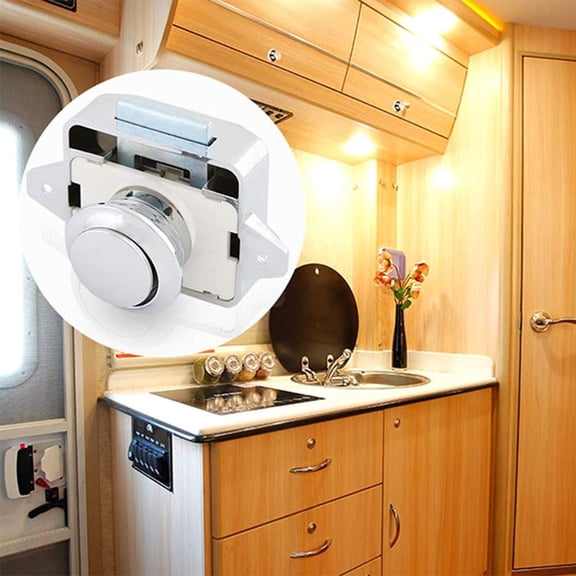Push Button Catch Locks Latch Knobs Drawer Cupboard Cabinet Door Campervan