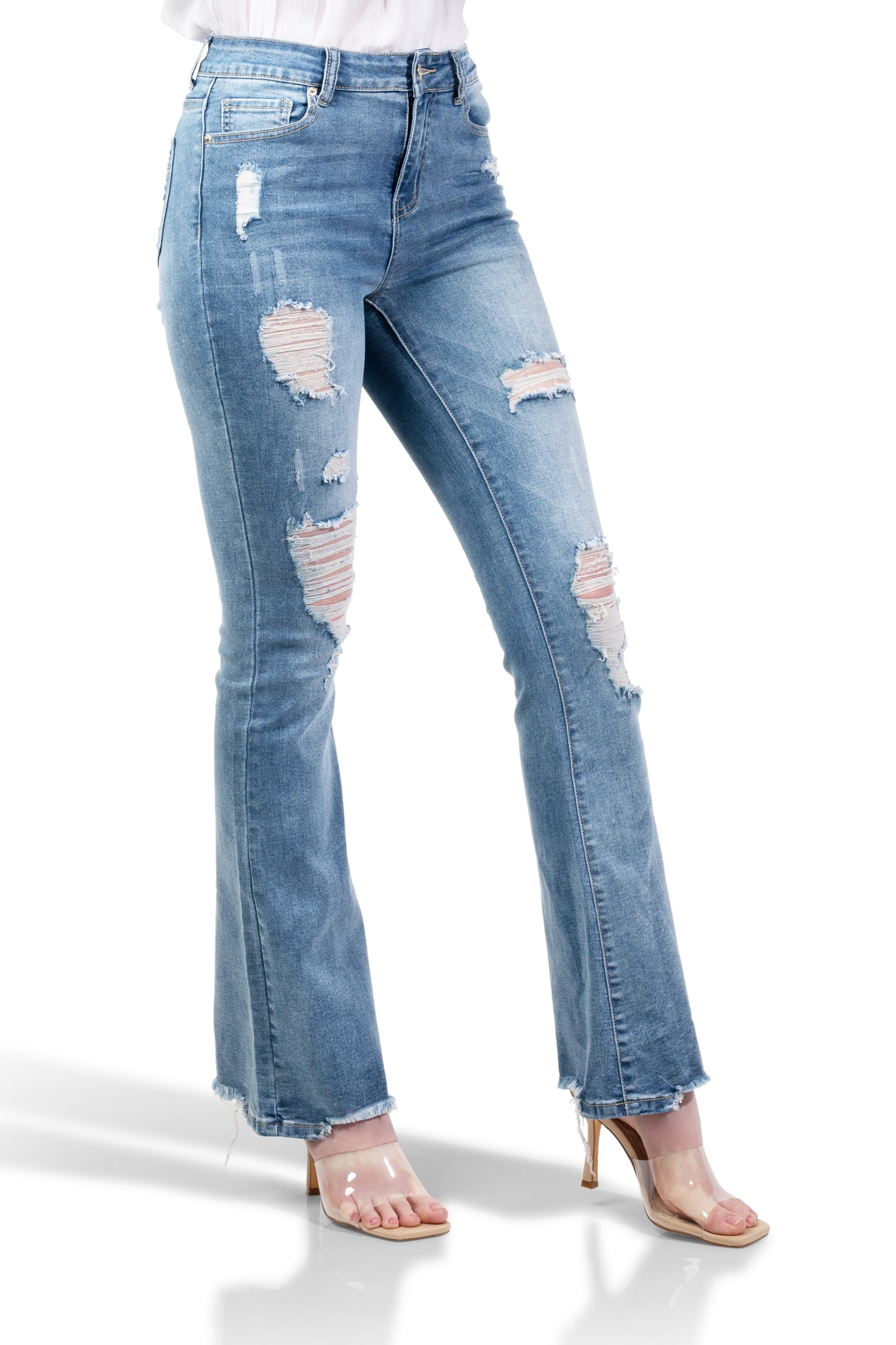 ELITE JEANS Sandblasted Destructed Hi 