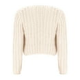 thumbnail image 3 of WREESH Fashion Cardigan Crop Cardigan Women's Solid Color Knitted Sweater Blouses Long Sleeved V-Neck Button Up Top Sweater White, 3 of 5