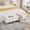 Ivory + Teddy, variant on 63.4"W Modern Upholstered End of Bed Bench, Wave Channel Tufted Flip-Top Storage Accent Window Footrest Stool with Armrests & Solid Wood Legs For Bedroom Entryway, Dining Room, Living Room