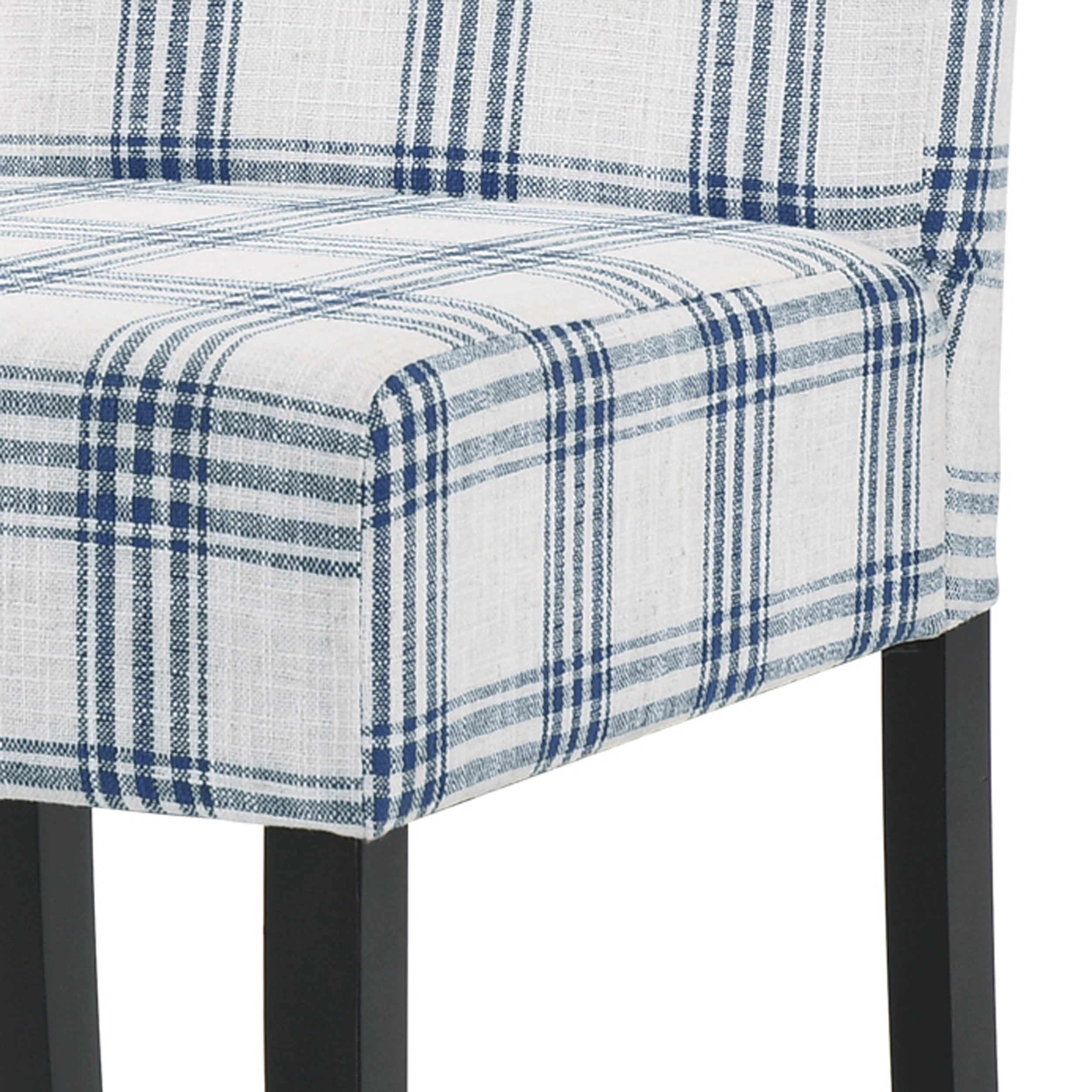 Noble House Asher Contemporary Fabric Dining Chairs, Set of 2, Dark Blue, Light Beige