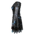 thumbnail image 4 of SRZYMJ Women High Waist Lace Up Tiered Ruffle Skirt Textured Fabric Bodycon Asymmetrical Hi Low Hem Gothic Steampunk Party Cocktail Midi Skirt S, 4 of 8