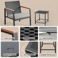thumbnail image 5 of Aiho 3 Pieces Rocking Patio Furniture Set, Wicker Outdoor Chair Set with Coffee Table for Garden, Gray, 5 of 10