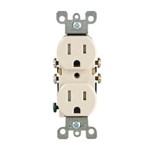 Leviton Mfg N04-T5320-00T 15 Amp Tamper Resistant Duplex Receptacle, Light Almond