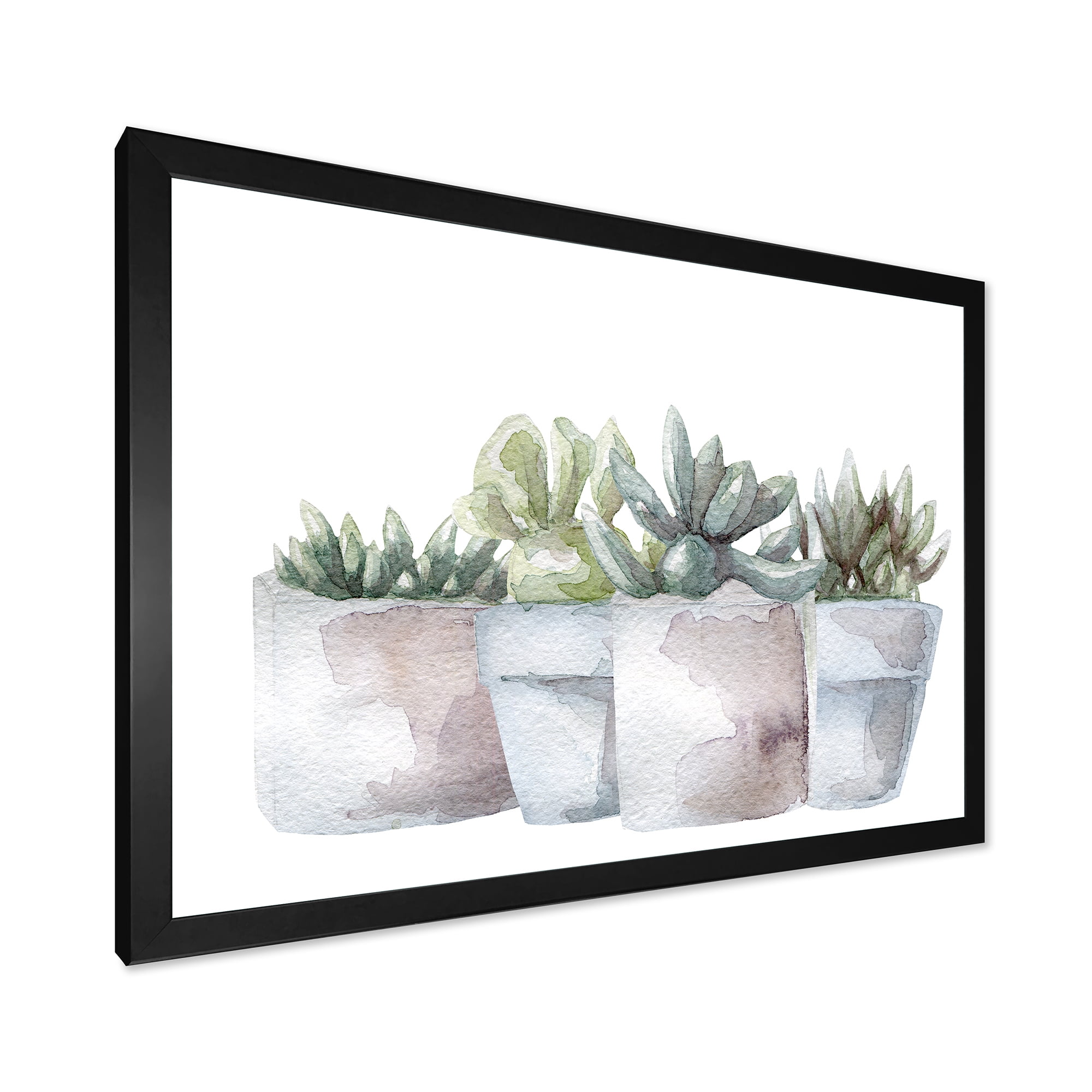 Designart 'Succulent and Cactus House Plants III' Farmhouse Framed Art Print