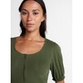 thumbnail image 5 of Time and Tru Women's Pointelle Top with Short Sleeves, Sizes XS-XXXL, 5 of 6