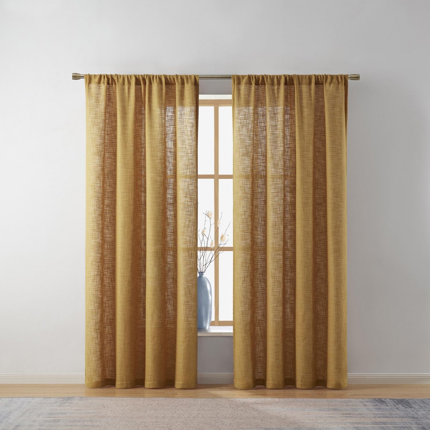 Better Homes & Gardens Woven Slub Light Filtering Window Curtains Panel, 52" x 84"