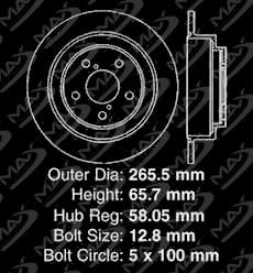 Fit 1998-2003 Subaru Impreza Forester Rear Slotted Brake Rotors+Ceramic Pads