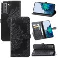 thumbnail image 1 of SaniMore for Samsung Galaxy S22 Plus 6.6" 2022 Wallet Case with Embossed Mandala PU Leather Flip Protection Wrist Strap Credit Card Holder Pocket Kickstand Shockproof Case for Galaxy S22 Plus, Black, 1 of 11