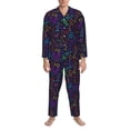 thumbnail image 3 of Fotbe Chemistry Science Pijama de Hombre con Estampado de Manga Larga, Conjunto de 2 Piezas, Ropa de Dormir Suave y Cómoda con Bolsillos-Small, 3 of 7