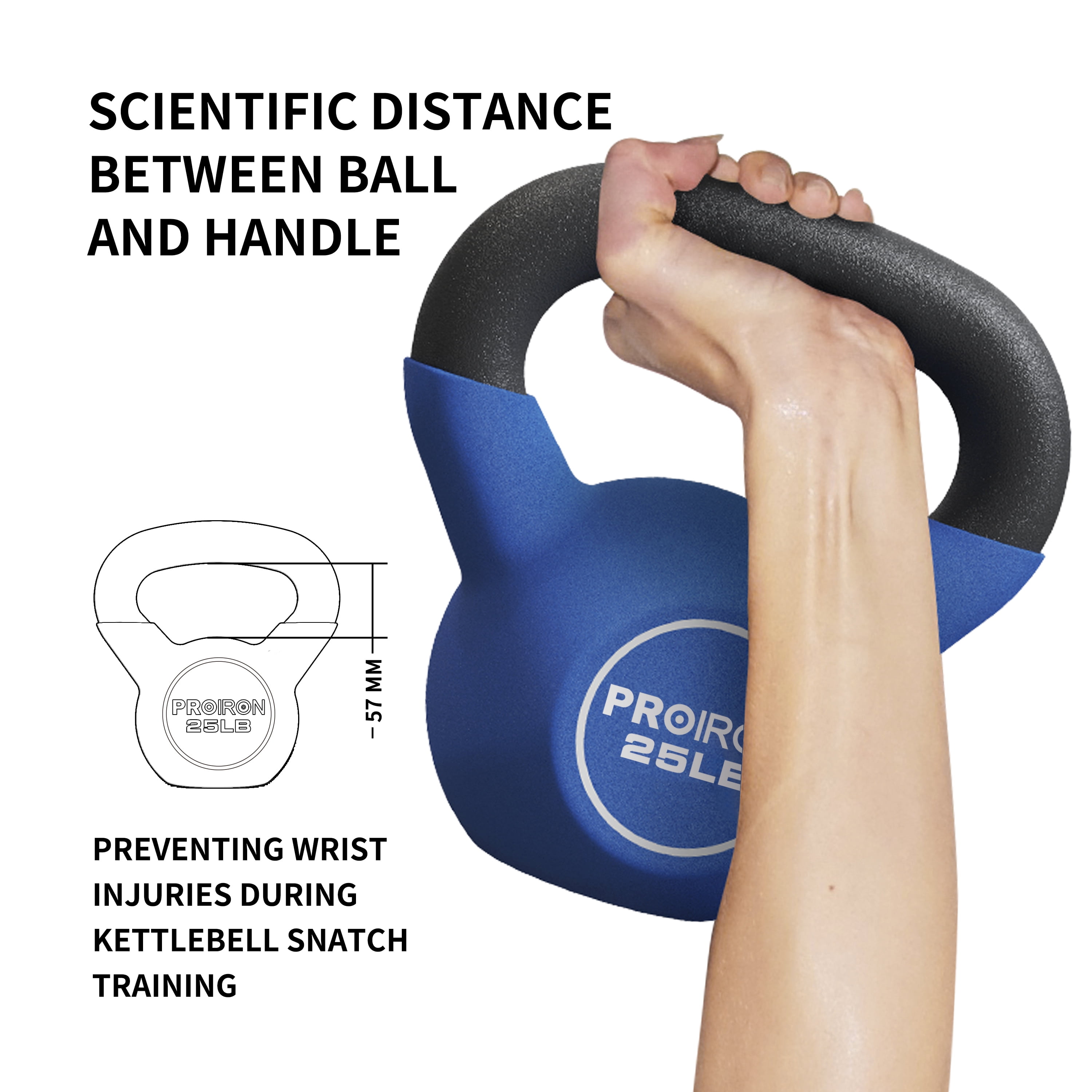 PROIRON Neoprene Coated Kettlebell 25Lb, Single