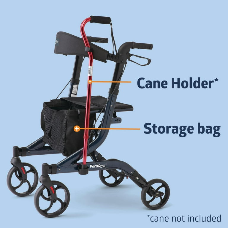 Medline Rolling Walker, Knockdown Rollator, Navy Blue, 300-lb