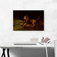thumbnail image 2 of ARTCANVAS A Lion Attacking a Stag Canvas Art Print by George Stubbs - Size: 26" x 18" (1.50" Deep), 2 of 9