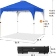 thumbnail image 2 of CRXX  6.6x6.6 Pop Up Canopy Tent with Vent, Easy Set Up Tent, Instant Sun Shelter Canopy with Wheeled Bag, 4 Sandbags, 8 Stakes & 4 Ropes, for Parties, Beach, Outdoor, Blue, 2 of 18