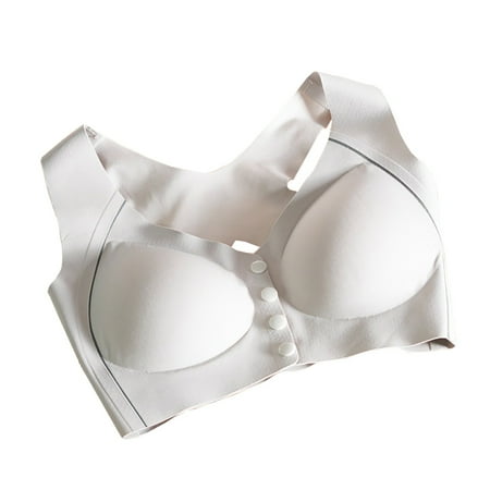 Icvfdpl Women s Thin Tank Top Front Button Bra No Underwire Bra Ice Silk Seamless Plus Size Nursing Bra Breathable Xl