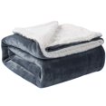 thumbnail image 1 of NANPIPER Couverture Sherpa Simple Couverture Chaude pour Lit d'Hiver Douce et Moelleuse en Flanelle Réversible Gris Taille Simple 60x80, 1 of 1