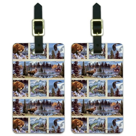 Rocky Mountain Outdoors Panels Pattern Luggage ID Tags Suitcase Carry-On Cards - Set of (Best Suitcase Solar Panel)