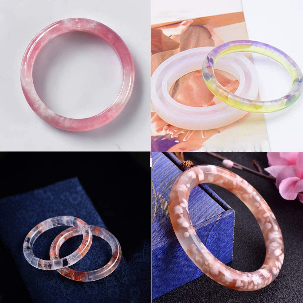 Key Chain 5Pack 60MM Round Bracelet Silicone Mould Crystal Epoxy Ring Mold for DIY Resin Bangle Bracelet Jewelry