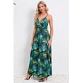 thumbnail image 2 of Women's Printed Surplice Maxi Cami Dress with Sheer Overlay and Easy Care 95% Polyester 5% Spandex for versatile wear, 2 of 17