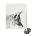 thumbnail image 3 of Fox in Forest Grayscale Printed 100% Cotton Throw Blanket w/ Tassels 50" x 60", 3 of 5