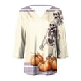 thumbnail image 5 of Godom Pumpkin Shirts for Women Fall Season T-Shirt Halloween Autumn V Neck Tee Tops, 5 of 6