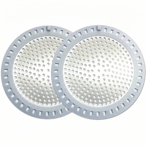 Premium Shower Drain Hair Catcher, 2 Pcs Brushed Nickel Stainless Steel with Silicone Shield, Bathroom Drain Protector by UU&T