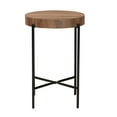 thumbnail image 2 of Baxton Studio Savion Table d'Appoint Industrielle Moderne en Bois Fini Noyer Brun et Métal Noir, 2 of 5