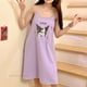 thumbnail image 3 of Sanrio-camisola de dibujos animados Kawaii para mujer, Camisón con sujetadores, vestido delgado de longitud media, ropa de casa, Kuromi, 3 of 5