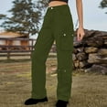 thumbnail image 5 of Hvyesh Women Cargo Jeans Vintage High Waist Wide Leg Denim Pants Trendy Flap Pocket Y2K Trouser Fashion Design Sense Long Pants Army Green S, 5 of 7