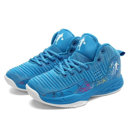 

Engtoy Boys Basketball Shoes High-Top Sports Shoes Non-Slip Rubber Sole