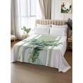 thumbnail image 2 of Sage Green Eucalyptus Leaves King Size Flat Sheet, Wrinkleproof & Fadeproof Cooling Flat Bed Sheet Only, Farmhouse Stripe Botanical Breathable Soft Bedding Top Sheets 105 x 98 Inches, 2 of 8