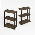thumbnail image 2 of Furinno Turn-S-Tube 3-Tier Compact Multipurpose Shelf Display Rack with Square Tube, Black Walnut/Brown, Set of 2, 2 of 6