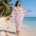 thumbnail image 5 of Xixirimido Dachshund Dog Paws Pink Print Women's Kaftan Dresses Plus Size Beach Cover Up V-Neck Batwing Sleeve Swimsuit Coverup Summer Caftan Dress, 5 of 7