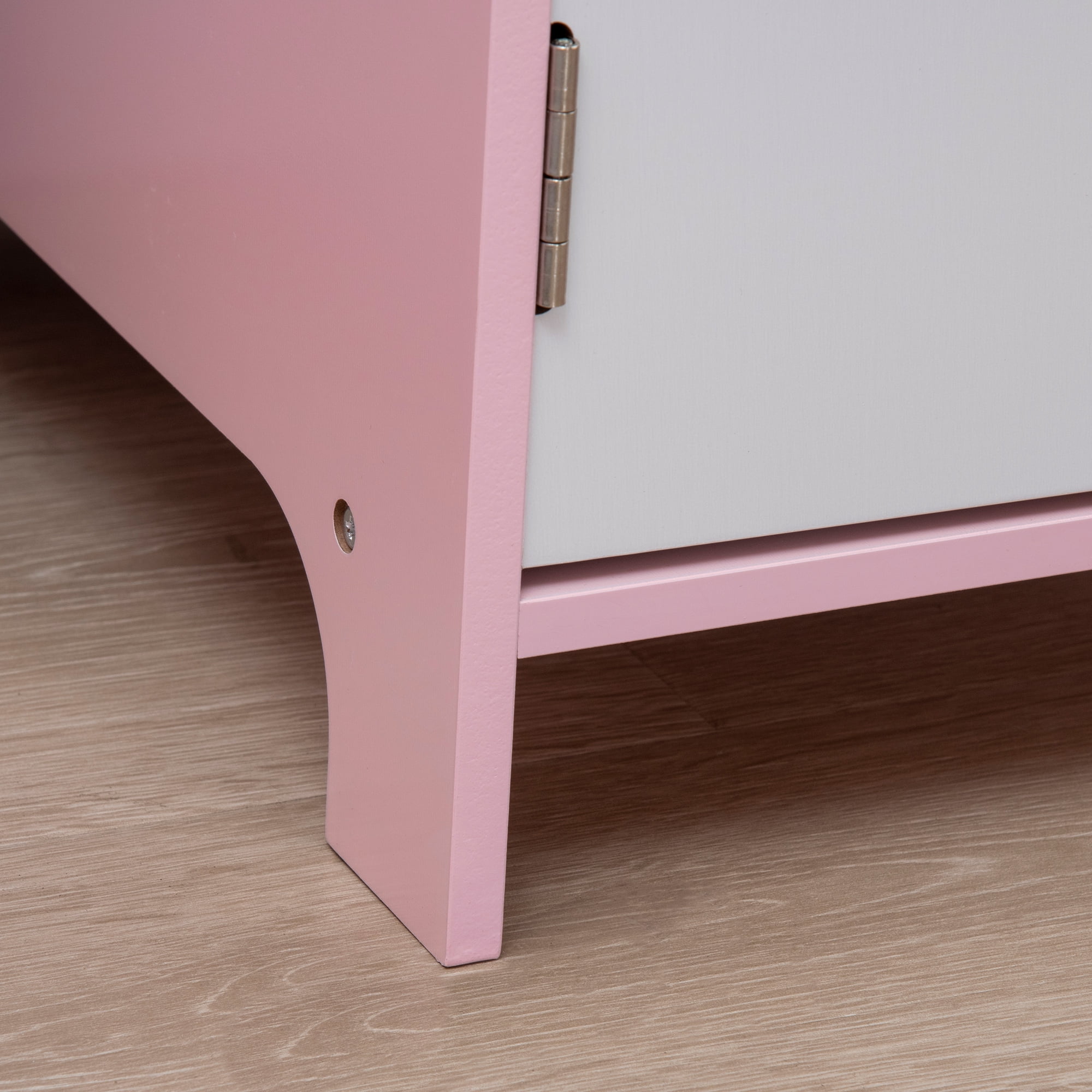 Qaba Toddler Table and Chair Set, with Whiteboard, Kids Writing Desk Homework Table, Pink