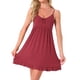 thumbnail image 1 of Noche de inspiración para mujeres, vestido de dormir con tirantes finos, escote redondo, pijama con volantes, ropa de casa, XS, rojo, 1 of 6