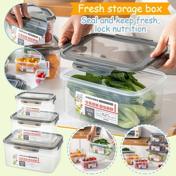 jsaierl 3Pack Kitchen Plastic Food Storage Containers,Reusablee Food Containers With Airtight