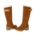 thumbnail image 5 of Khaki Ladies Warm Snow Boots With Side Zipper And Belt Accent Thick Sole For Outdoor Use, 5 of 9